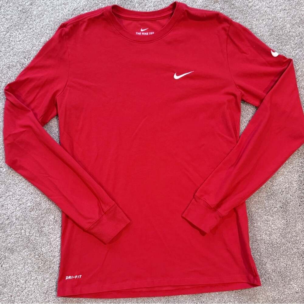 Nike Men's Cherry Red & White "The Nike Tee" Athletic Dri-Fit Shirt Medium, NWOT